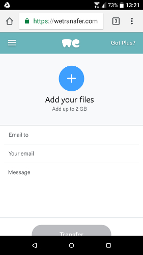 Send Large Files from Android